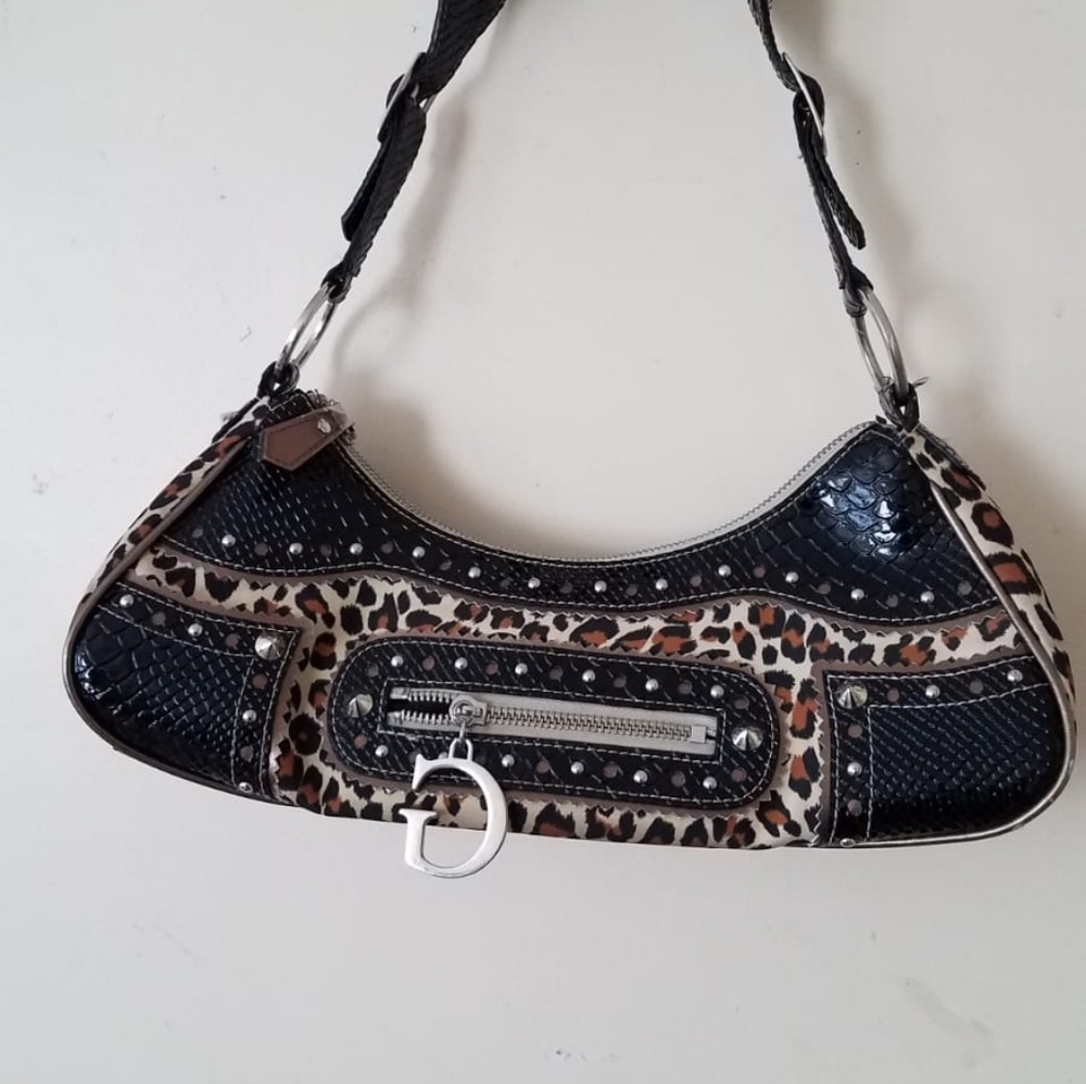 Handbag brown and black leopard